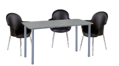 3 x BREST noir / 1 x GLENAN gris : ensemble de mobiliers en location