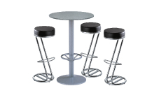 3 x FREHEL noir / 1 x JERSEY gris : ensemble de mobiliers en location