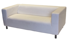 Location de mobilier : location canapé MOULLEAU tissu blanc