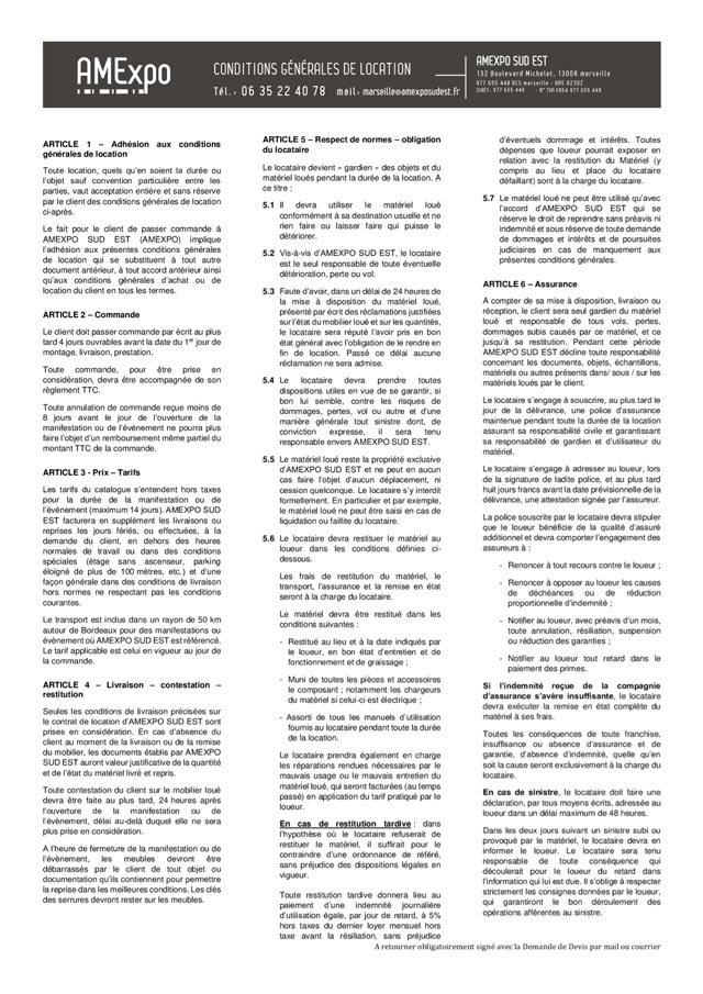 Voir les Conditions Générales de Location en PDF