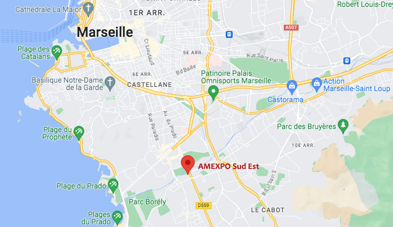 Plan d'accès pour se rendre à AMEXPO SUD EST à Marseille